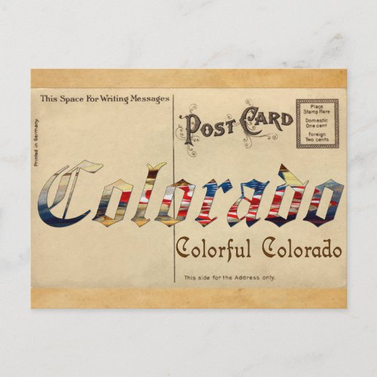Kijk Colorado Oud Briefkaart (Voorkant)