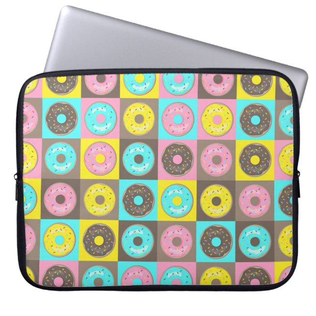 Kijk de Donuts uit! Laptop Sleeve (Voorkant)