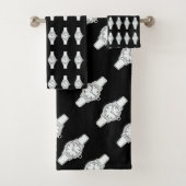 Kijk de tijd leuk zwart bad handdoek (Insitu)