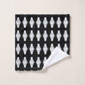 Kijk de tijd leuk zwart bad handdoek (Wasdoekje)