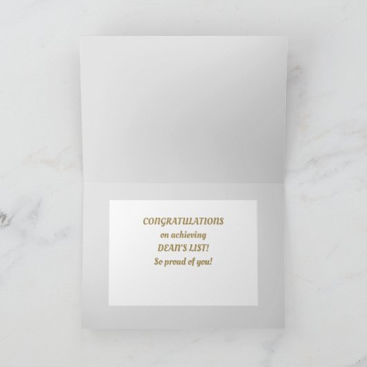 Kijk! DEAN'S LIST Scholar-congratkaart Kaart (Binnen)