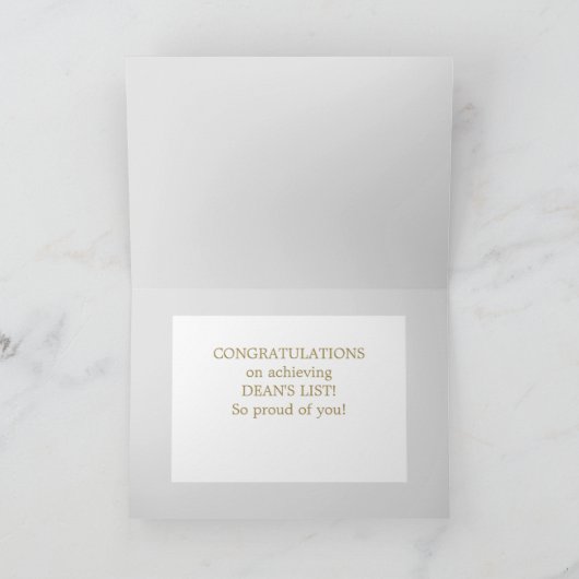 Kijk! DEAN'S LIST Scholar-congratkaart Kaart (Binnen)