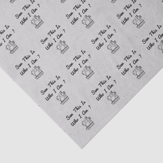 Kijk, dit is wie ik ? ben tissuepapier (Detail)