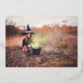 Kijk door een Halloween-foto Foliekaart Folie Feestdagenkaart (Voorkant)