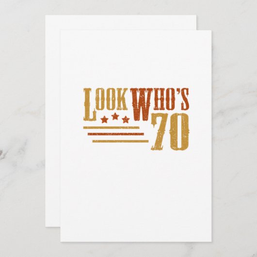 Kijk eens aan wiens 70-jarige grappige 70ste verja kaart (Voorkant / Achterkant)