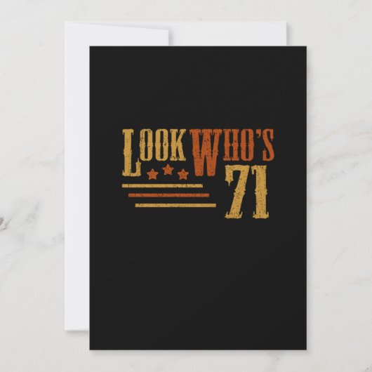 Kijk eens aan wiens 71-jarige grappige 71ste Birth Kaart (Voorkant)