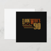 Kijk eens aan wiens 90 jaar oude grappige 90th Bir Kaart (Voorkant / Achterkant)