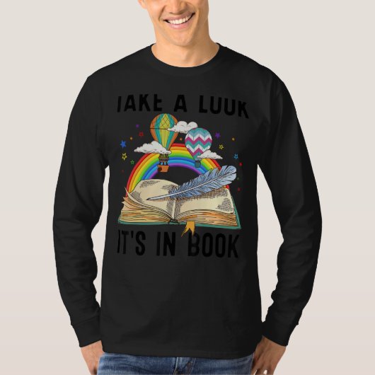 Kijk eens hoe het is in boekenlibrarian Bookworm R T-shirt (Voorkant)