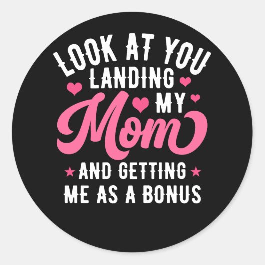 Kijk eens hoe je mijn moeder landt en me een bonus ronde sticker (Voorkant)