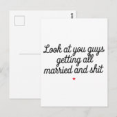 Kijk eens hoe jullie allemaal getrouwd en grappig  briefkaart (Voorkant / Achterkant)