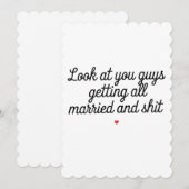 Kijk eens hoe jullie allemaal getrouwd en grappig  feestdagenkaart (Voorkant / Achterkant)