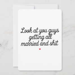 Kijk eens hoe jullie allemaal getrouwd en grappig feestdagenkaart