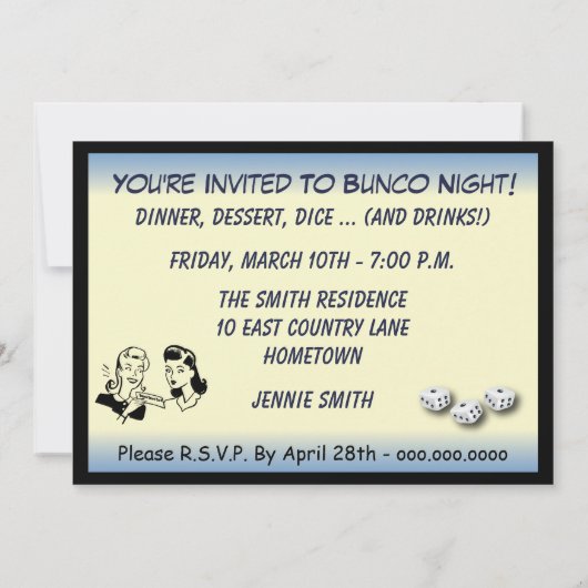 Kijk eens hoeveel Bunco's ik heb gerold. Kaart (Achterkant)