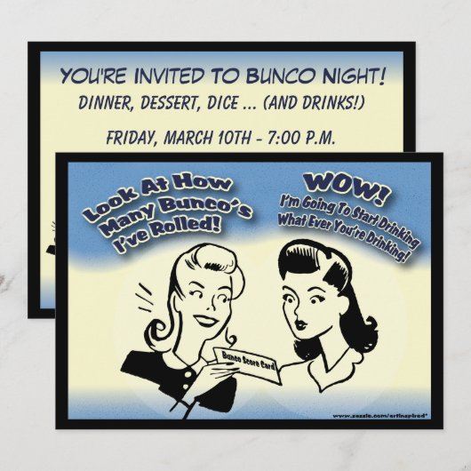 Kijk eens hoeveel Bunco's ik heb gerold. Kaart (Voorkant / Achterkant)