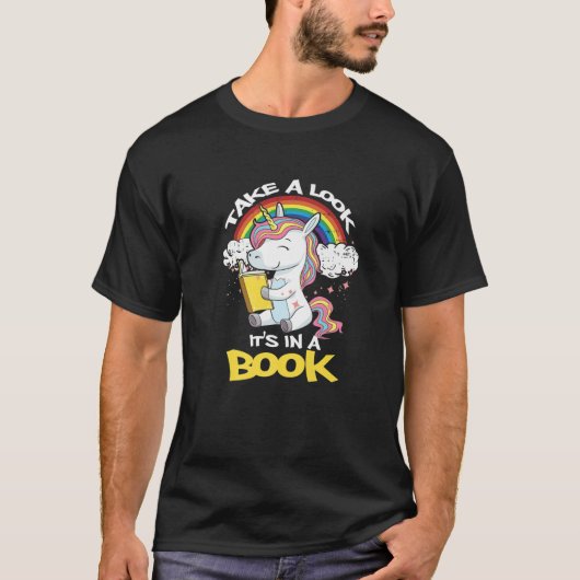 Kijk eens in een boek regenboogontleding t-shirt (Voorkant)