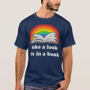 kijk eens in een boek  retro lezen t-shirt