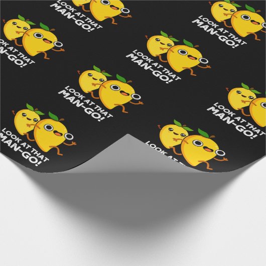 Kijk eens naar dat Man-go Funny Fruit Pun Dark BG Cadeaupapier (Hoek)