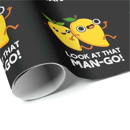 Kijk eens naar dat Man-go Funny Fruit Pun Dark BG Cadeaupapier (Rol Hoek)
