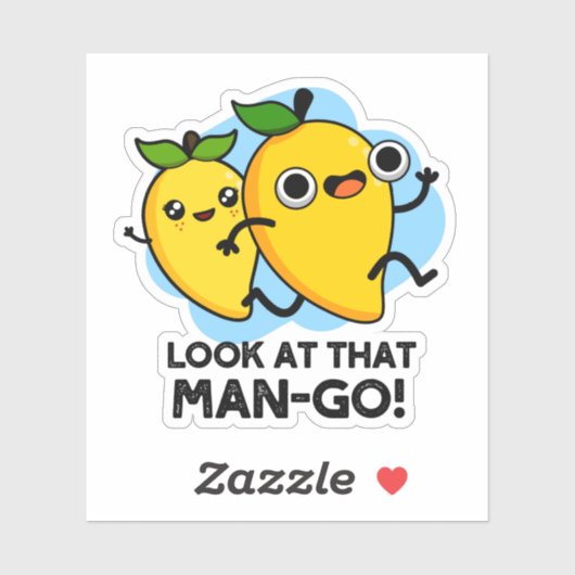 Kijk eens naar dat Man-go Funny Fruit Pun Sticker (Vel)