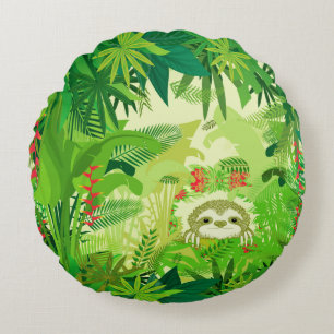 Kijk eens naar de Jungle Luiaard Rond Kussen