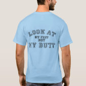 Kijk eens naar mijn voeten, niet mijn biet. t-shirt (Achterkant)