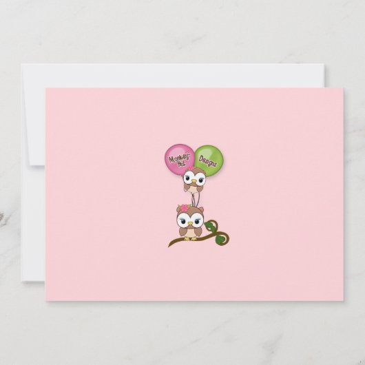 Kijk eens van Whoo's Turning OWL verjaardaguitnodi Kaart (Achterkant)