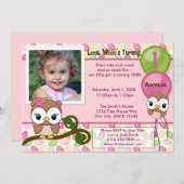 Kijk eens van Whoo's Turning OWL verjaardaguitnodi Kaart (Voorkant / Achterkant)