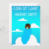 Kijk eens wat de hemel zond. Babyschoenen Kaart (Voorkant / Achterkant)