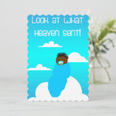 Kijk eens wat de hemel zond. Babyschoenen Kaart (Staand voorkant)