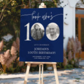 Kijk eens wie 100 is | Blauwe 100ste verjaardag Perfect Poster