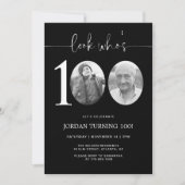 Kijk eens wie 100 is | Foto 100e verjaardag Uitnod Kaart (Voorkant)