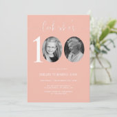 Kijk eens wie 100 is | Roze 100e verjaardag Uitnod Kaart (Staand voorkant)