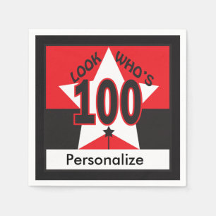 Kijk eens wie 100 jaar oud is   100e verjaardag servetten