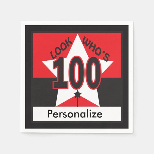 Kijk eens wie 100 jaar oud is | 100e verjaardag servetten (Voorkant)