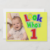 Kijk eens wie 1 jaar is / verjaardag kaart (Voorkant)