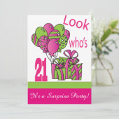 Kijk eens wie 21 is | 21e verjaardag kaart (Staand voorkant)