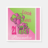 Kijk eens wie 21 is | 21e verjaardag servetten (Voorkant)