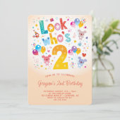 Kijk eens wie 2e verjaardag is kaart (Staand voorkant)