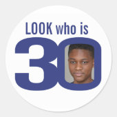 Kijk eens wie 30 foto blauw wit is op de 30e verja ronde sticker (Voorkant)