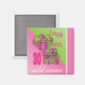 Kijk eens wie 30 is | DIY-tekst | 30e verjaardag Magneet (Voorkant / Achterkant)