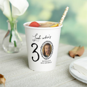 Kijk eens wie 30 is! Foto 30e verjaardag Papieren Bekers