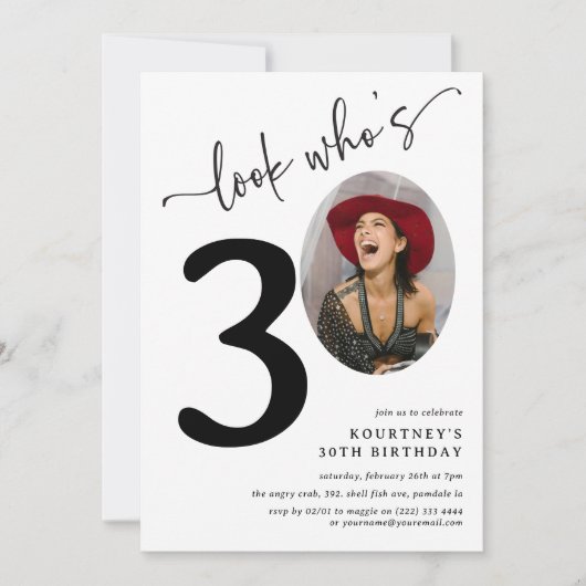 Kijk eens wie 30 is! Moderne foto 30e verjaardag Kaart (Voorkant)
