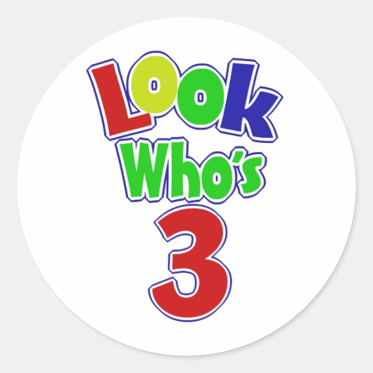 Kijk eens wie 3 is ronde sticker (Voorkant)