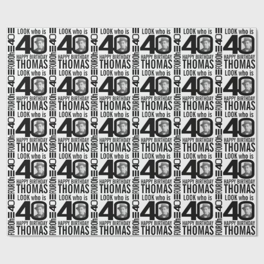 Kijk eens wie 40 fotobroers is op de 40ste verjaar cadeaupapier (Vlak)