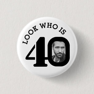 Kijk eens wie 40 foto's zwart-wit is op de knop/ba ronde button 3,2 cm