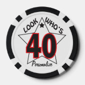 Kijk eens wie 40 is | 40e verjaardag pokerchips (Achterkant)