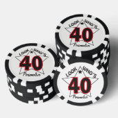 Kijk eens wie 40 is | 40e verjaardag pokerchips (Opstapeling)