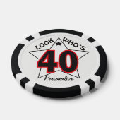 Kijk eens wie 40 is | 40e verjaardag pokerchips (Enkel)