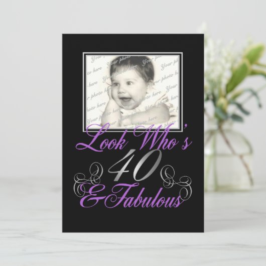 Kijk eens wie 40 is en geweldig kaart (Staand voorkant)