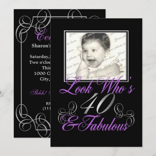 Kijk eens wie 40 is en geweldig kaart (Voorkant / Achterkant)
